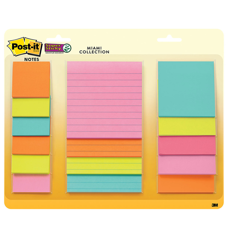 Post-it Miami Notas Super Sticky Varios Tamaños y Colores — Imagen 2 de 2