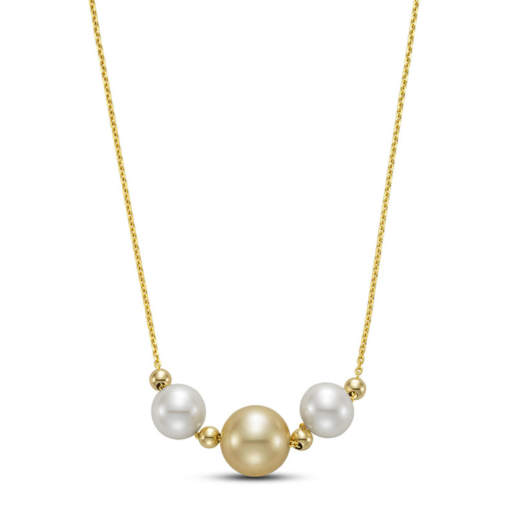 Collar de Perla, 9-10mm, Oro Amarillo de 14kt — Imagen 2 de 4