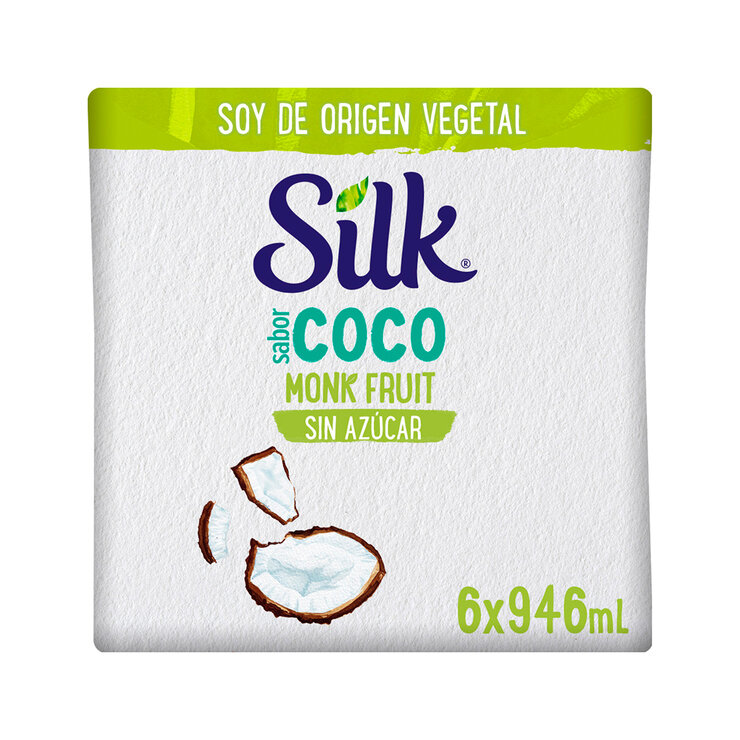 Silk Bebida de Coco Sin Azúcar Endulzada con Fruta del Monje 6 pzas de 946 ml — Imagen 1 de 2