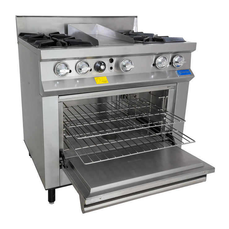 Estufa profesional San-Son de 4 quemadores, plancha y horno  — Imagen 3 de 3