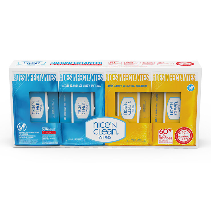 Nice 'N Clean Toallitas Desinfectantes 4 pzas de 304 toallitas — Imagen 1 de 3