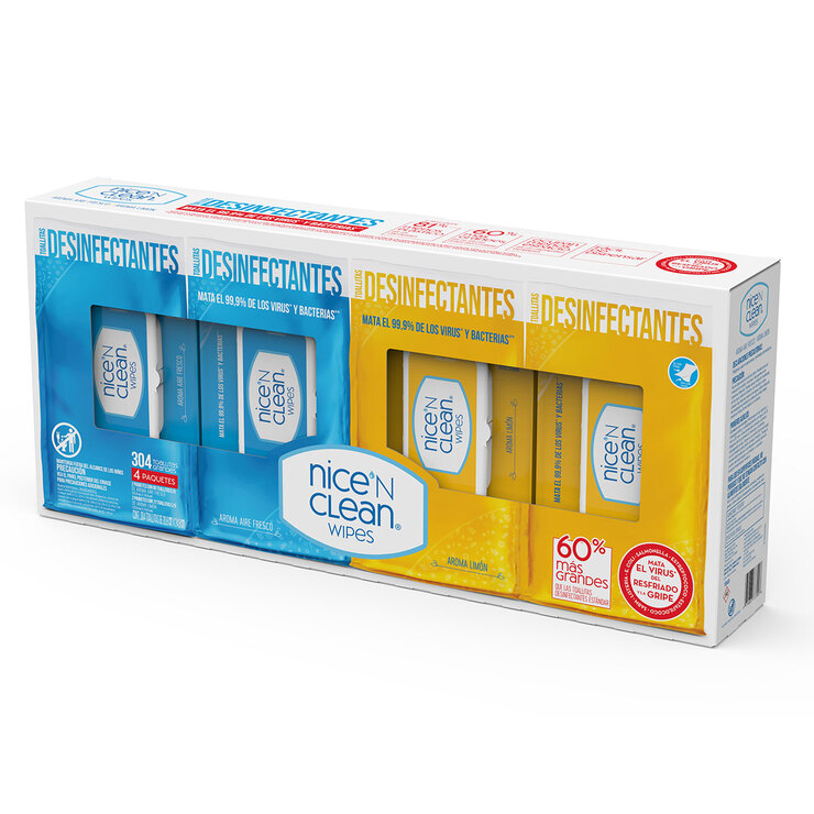 Nice 'N Clean Toallitas Desinfectantes 4 pzas de 304 toallitas — Imagen 2 de 3