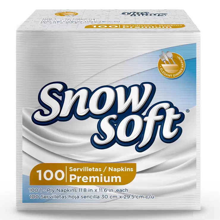 Snow Soft Servilletas Premium8 paquetes de 100 servilletas — Imagen 1 de 2