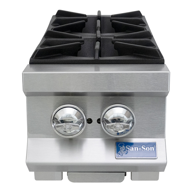 Parrilla profesional San-Son con 2 quemadores, acero inoxidable  — Imagen 2 de 3
