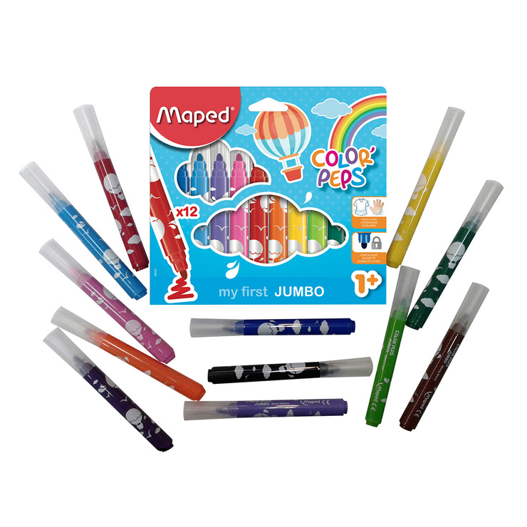 Maped kit plumones con crayolas de cera y lapices de colores jumbo primera edad — Imagen 4 de 4