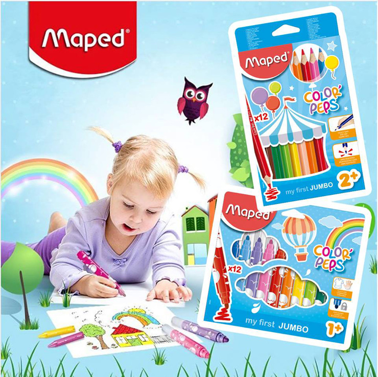 Maped kit plumones con crayolas de cera y lapices de colores jumbo primera edad — Imagen 1 de 4
