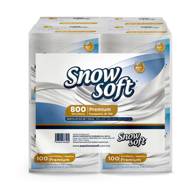 Snow Soft Servilletas Premium8 paquetes de 100 servilletas — Imagen 2 de 2