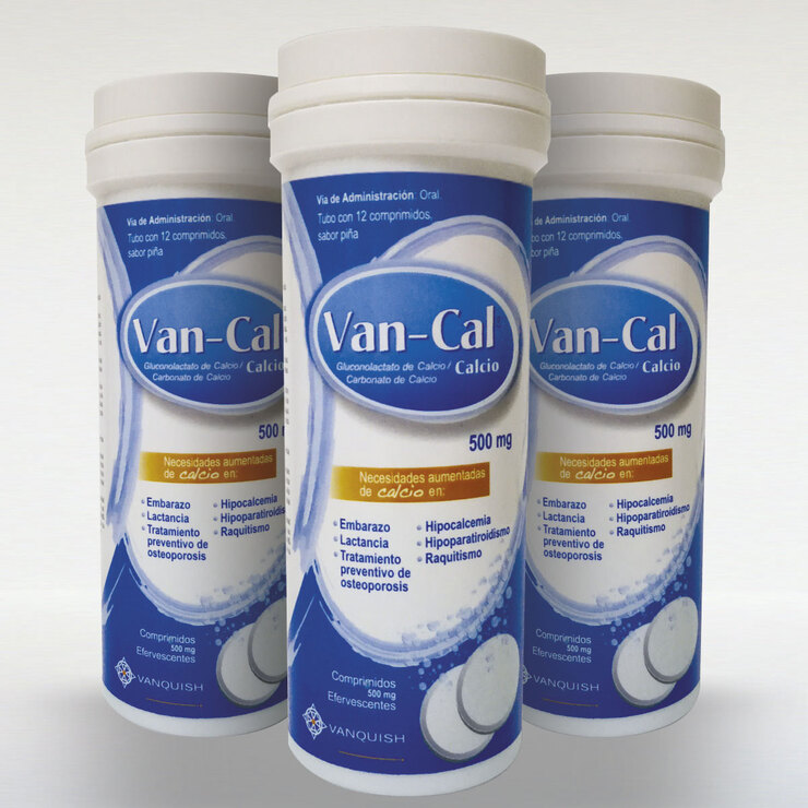 Van-Cal Calcio 500mg  Comprimidos Efervescentes 3 Tubos — Imagen 2 de 2