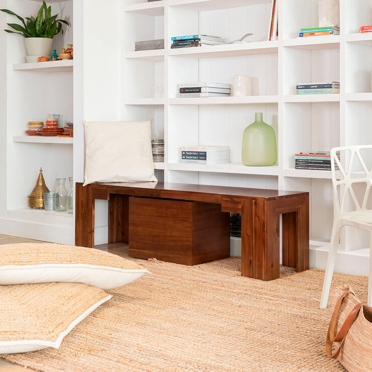 Transformer Table, Banco de Mesa de Comedor Extendible, 1 a 6 puestos, 100% Madera — Imagen 1 de 4