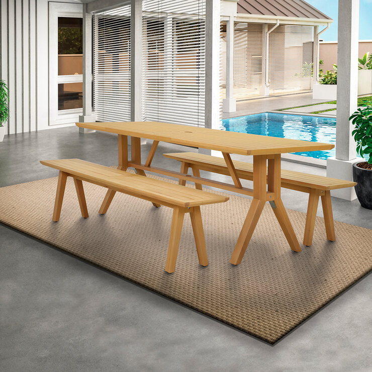 Atleisure Yellowstone Juego de comedor con banco de 3 piezas — Imagen 1 de 4