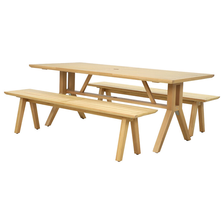 Atleisure Yellowstone Juego de comedor con banco de 3 piezas — Imagen 2 de 4