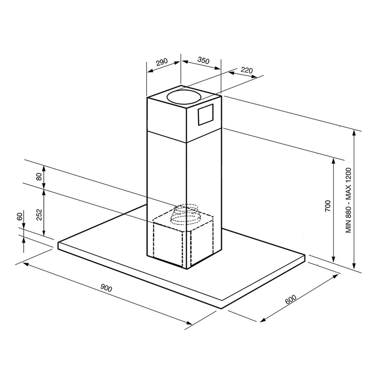 Smeg Campana de isla 90cm — Imagen 2 de 2