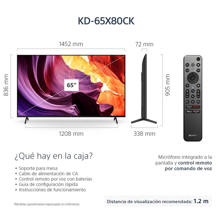 Sony Pantalla 65" 4K UHD Google TV — Imagen 2 de 4