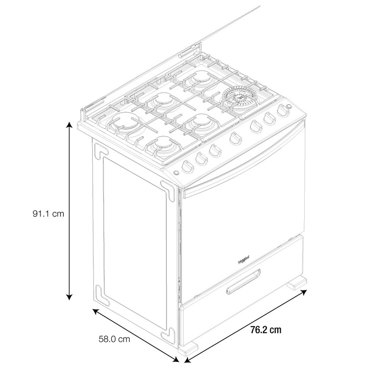Whirlpool Estufa con capelo 6 quemadores — Imagen 4 de 4