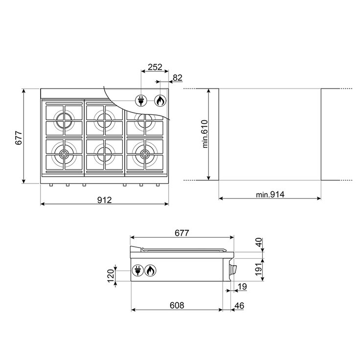 Smeg Combo Parrilla 90cm + Campana 90cm — Imagen 3 de 4