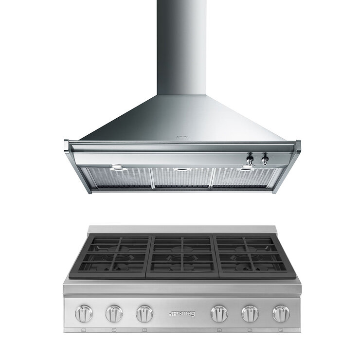 Smeg Combo Parrilla 90cm + Campana 90cm — Imagen 1 de 4