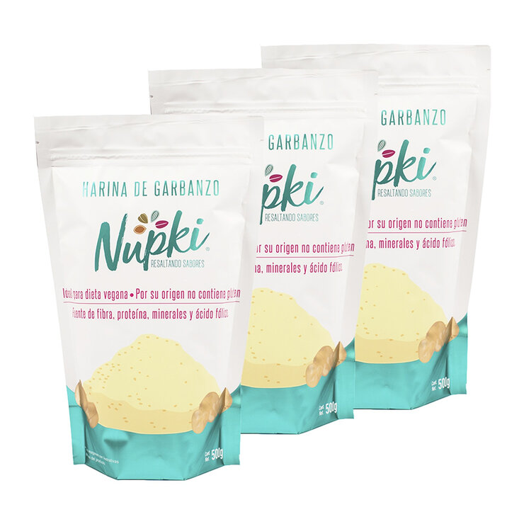  Nupki Harina de Garbanzo 3 pzas de 500 g — Imagen 1 de 3