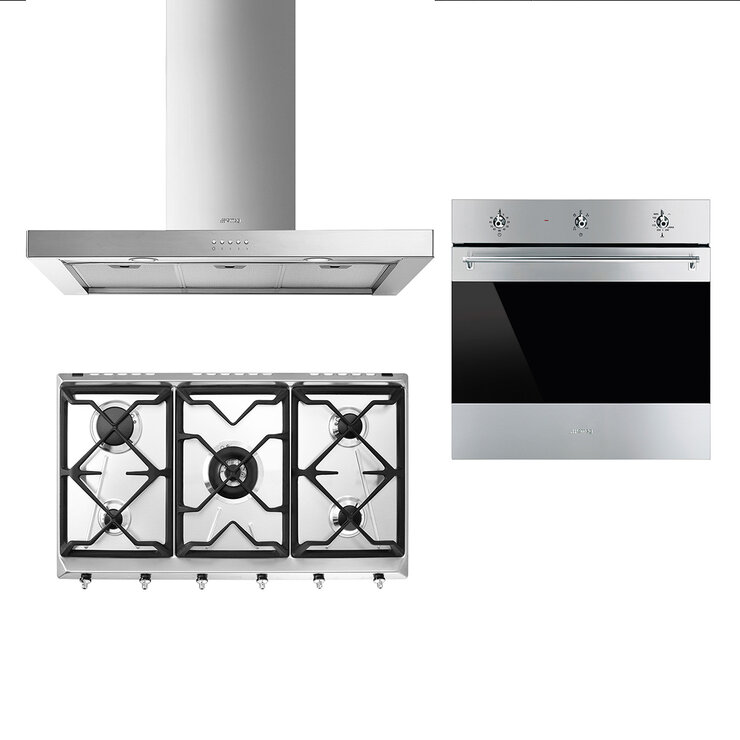 Smeg Combo Parrilla 90cm + Campana 90cm + Horno de gas 60cm — Imagen 1 de 4