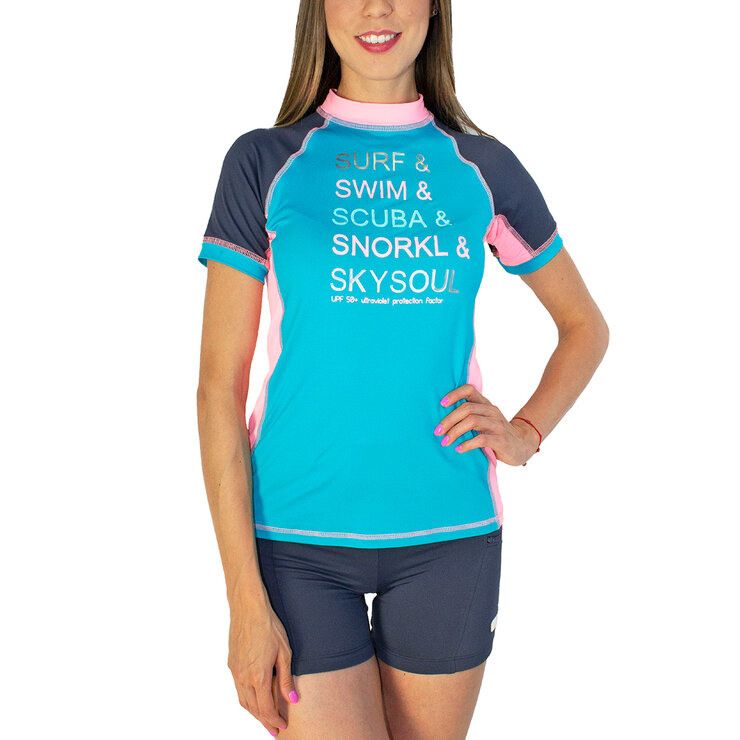 Skysoul Playera de Surf, UPF +50, Manga Corta, para Dama — Imagen 2 de 2