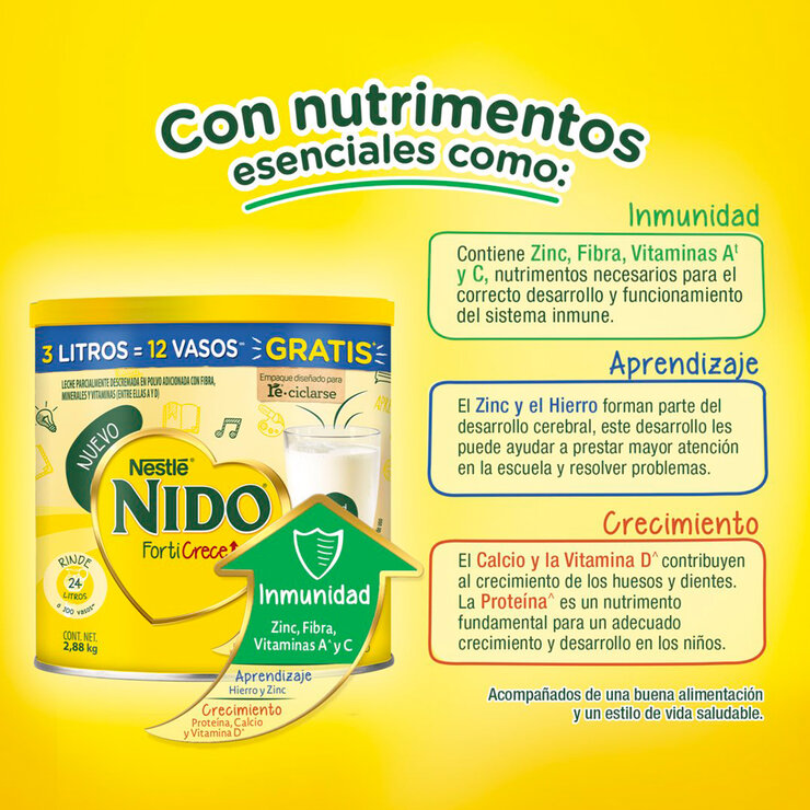 Nido Leche En Polvo Entera Fortificada 2.88 kg — Imagen 3 de 4