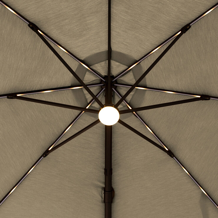 Seasons Sentry, Sombrilla para Jardín de 3.35m con base y luz LED — Imagen 4 de 4