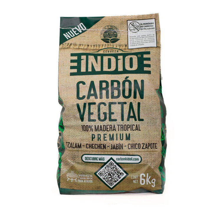 Indio Carbón Vegetal 2 pzas de 6 Kg — Imagen 1 de 4