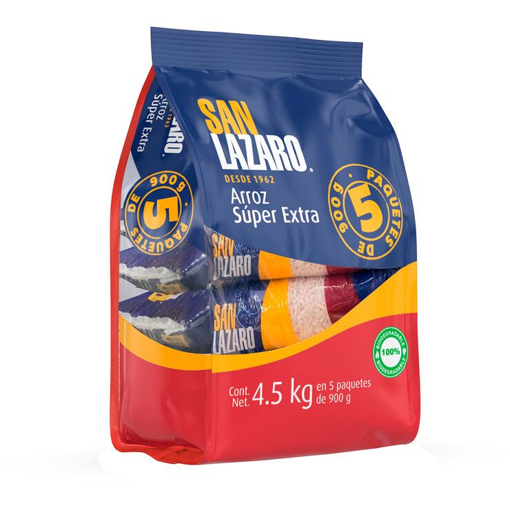 San Lazaro Arroz Super Extra 5 pzas de 900 g — Imagen 2 de 2