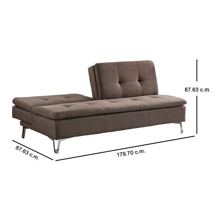 Homelegance, Sofá Cama Jena, color chocolate — Imagen 2 de 3