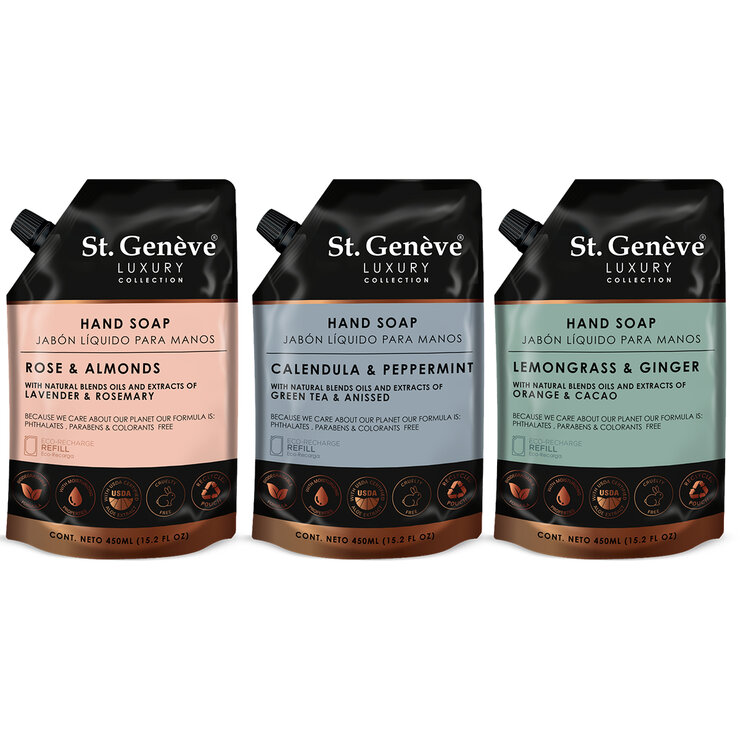 St. Geneve Jabón Líquido 3 pzas 450 ml c/u — Imagen 1 de 4
