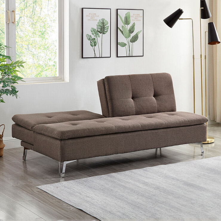 Homelegance, Sofá Cama Jena, color chocolate — Imagen 1 de 3