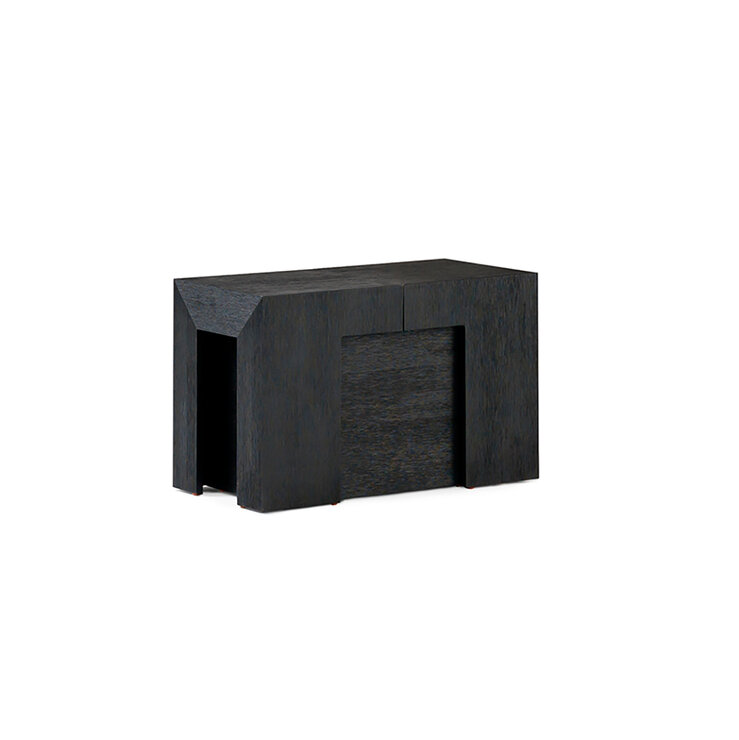 Transformer Table, Banco de Mesa de Comedor Extendible, 1 a 6 puestos, 100% Madera, Color Negro — Imagen 1 de 4