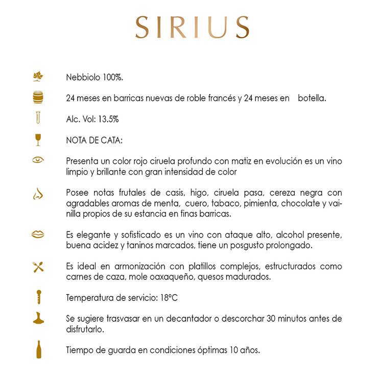 Vino Tinto Sirius 750ml — Imagen 4 de 4