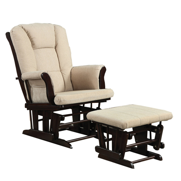 Coaster, Mecedora Casual con Taburete, Madera y Tela — Imagen 3 de 3