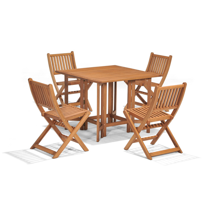 Essex, Comedor Plegable de Eucalipto para Jardín de 5 Piezas