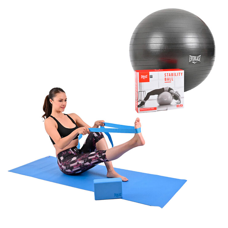 Everlast Fitness   1 Bloque, 1 Cinta rígida, 1 Pelota de 65cm, 1 Tapete de 3mm  — Imagen 1 de 4