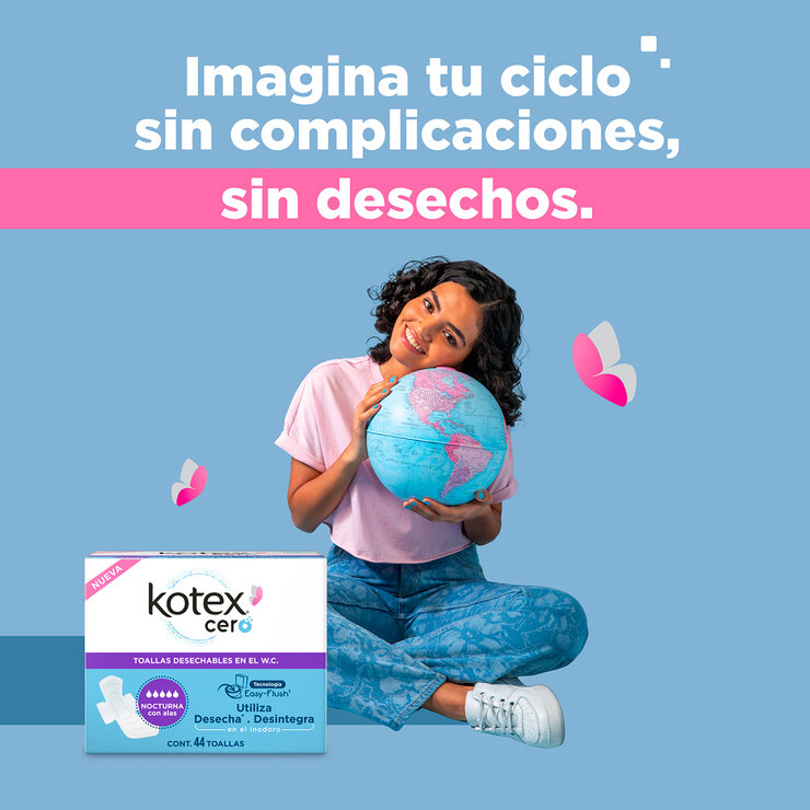 Kotex Cero Toallas Femeninas Desechables en Inodoro 44 pzas — Imagen 3 de 4