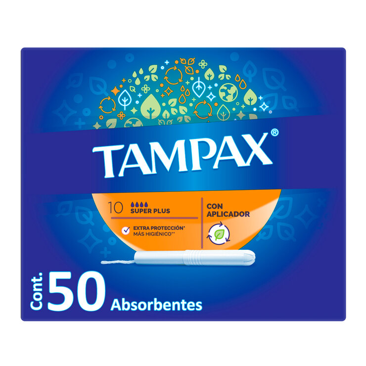 Tampax Super Plus Tampones con Aplicador 50 pzas — Imagen 1 de 4