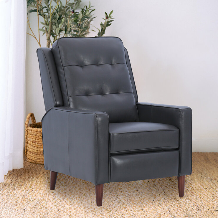 Montbrook Home, Dacun, Sillón Reclinable, Piel Genuina Color Gris — Imagen 1 de 4