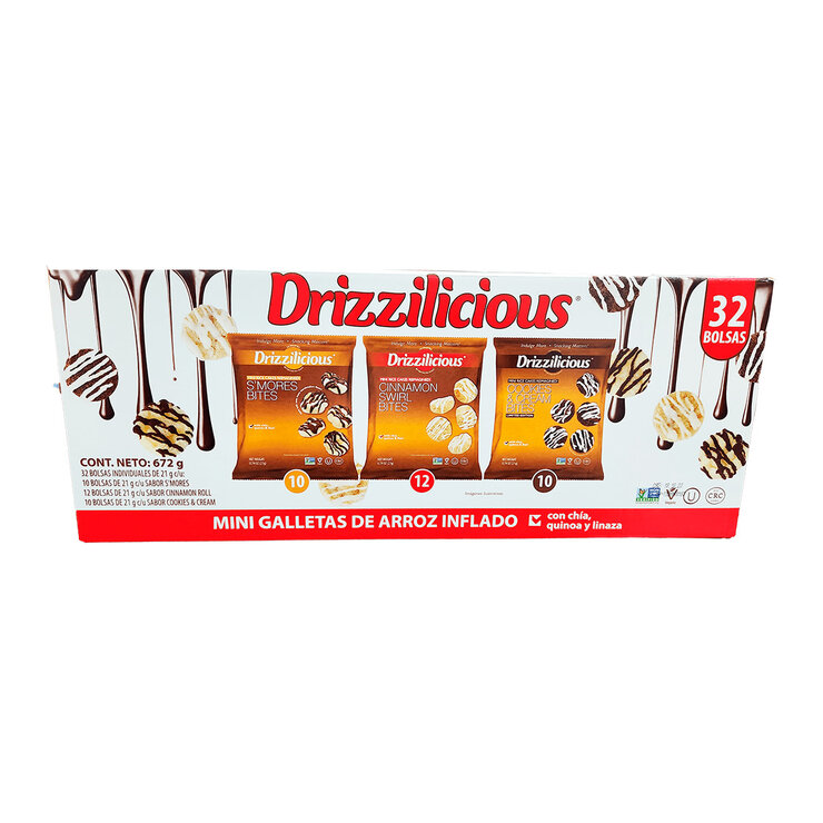 Drizzilicious Mini Galletas de Arroz Inflado 32 pzas de 21 g — Imagen 2 de 3