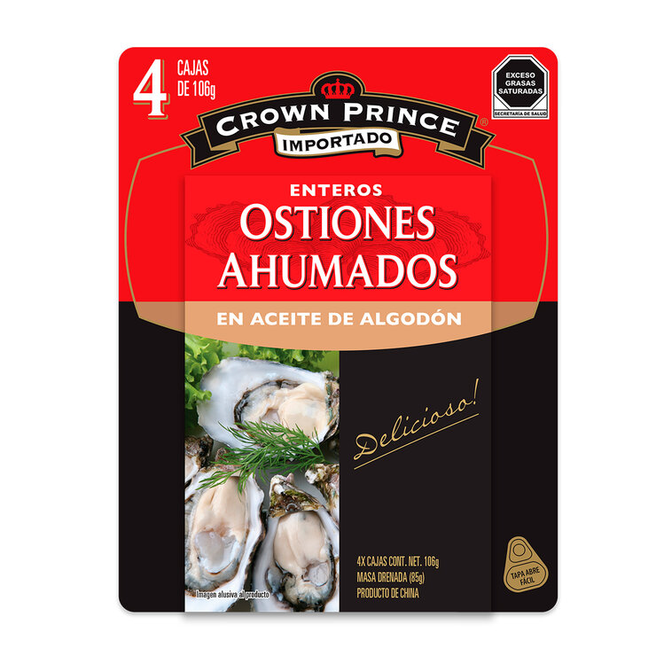 Crown Prince Ostiones Ahumados 4 piezas de 106 g — Imagen 1 de 4