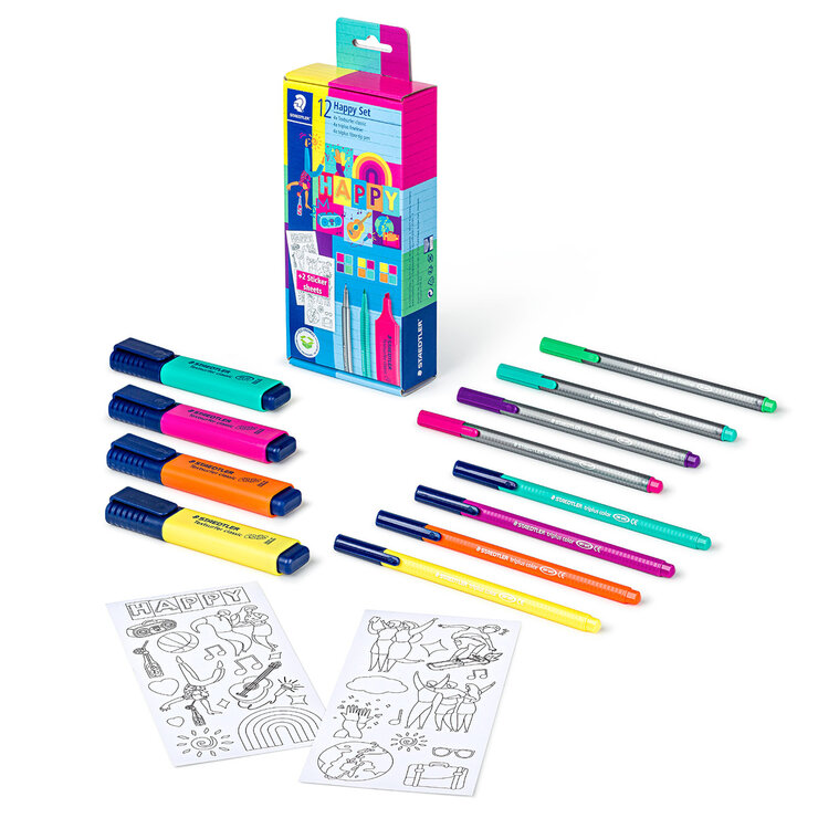 Staedtler Happy Set con 12 Piezas y Hojas para Colorear — Imagen 2 de 3