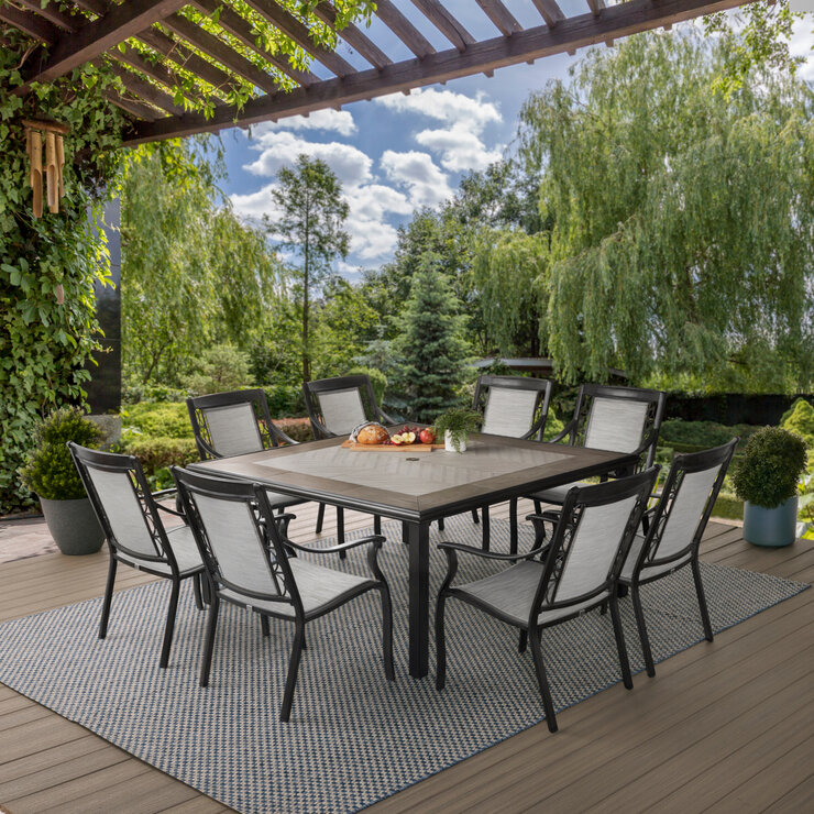 Agio Kimberling Juego de comedor para patio de 9 Piezas — Imagen 1 de 4