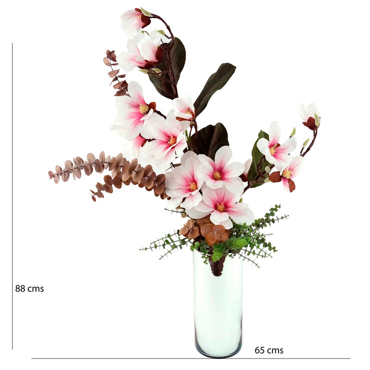 Zazh, Arreglo Floral Artificial, con Magnolias — Imagen 2 de 3