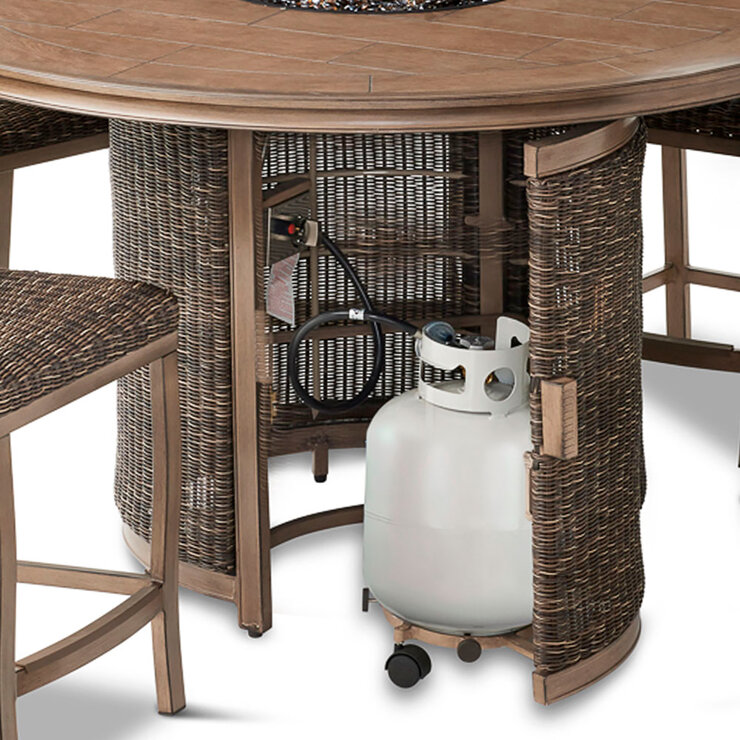 Agio Prairieview Juego de Comedor Alto y Tejido con Fogón 7 piezas — Imagen 2 de 4