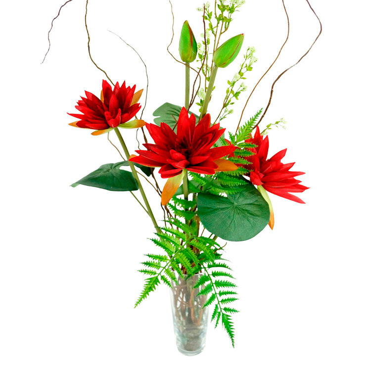 Zazh, Arreglo Floral Artificial, Lotus y/o Pompones y/o Desértico — Imagen 1 de 4