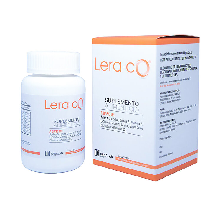 Lera-co Suplemento Alimenticio con Antioxidantes, Vitaminas, Minerales y Aminoácidos 30 cápsulas — Imagen 2 de 3
