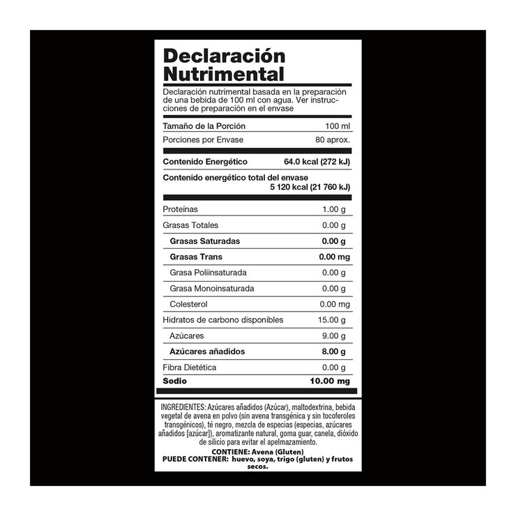 Caffe D'Vita Latte de Té Chao con Especias y Avena 1.36 kg — Imagen 2 de 2