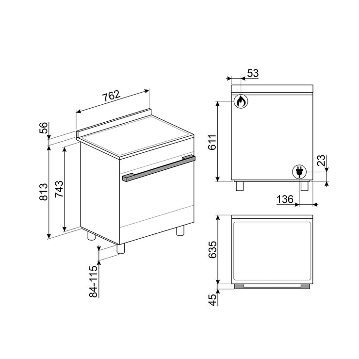 Smeg Estufa Portofino 76cm — Imagen 2 de 4