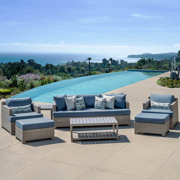 Abbyson, Sala para Jardin Belmont de 7 Piezas, Azul — Imagen 1 de 4