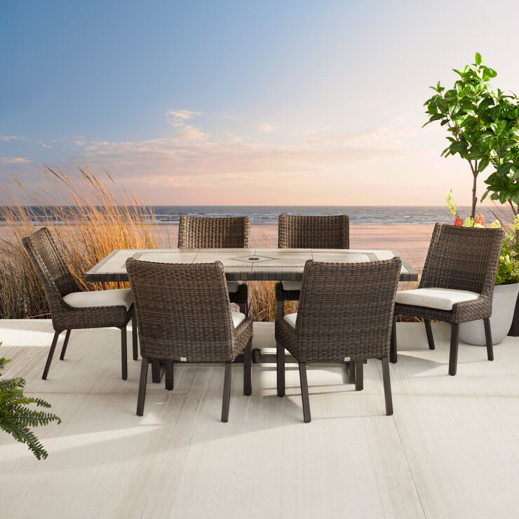 Agio, Veranda Juego de comedor tejido de 7 Piezas — Imagen 1 de 4